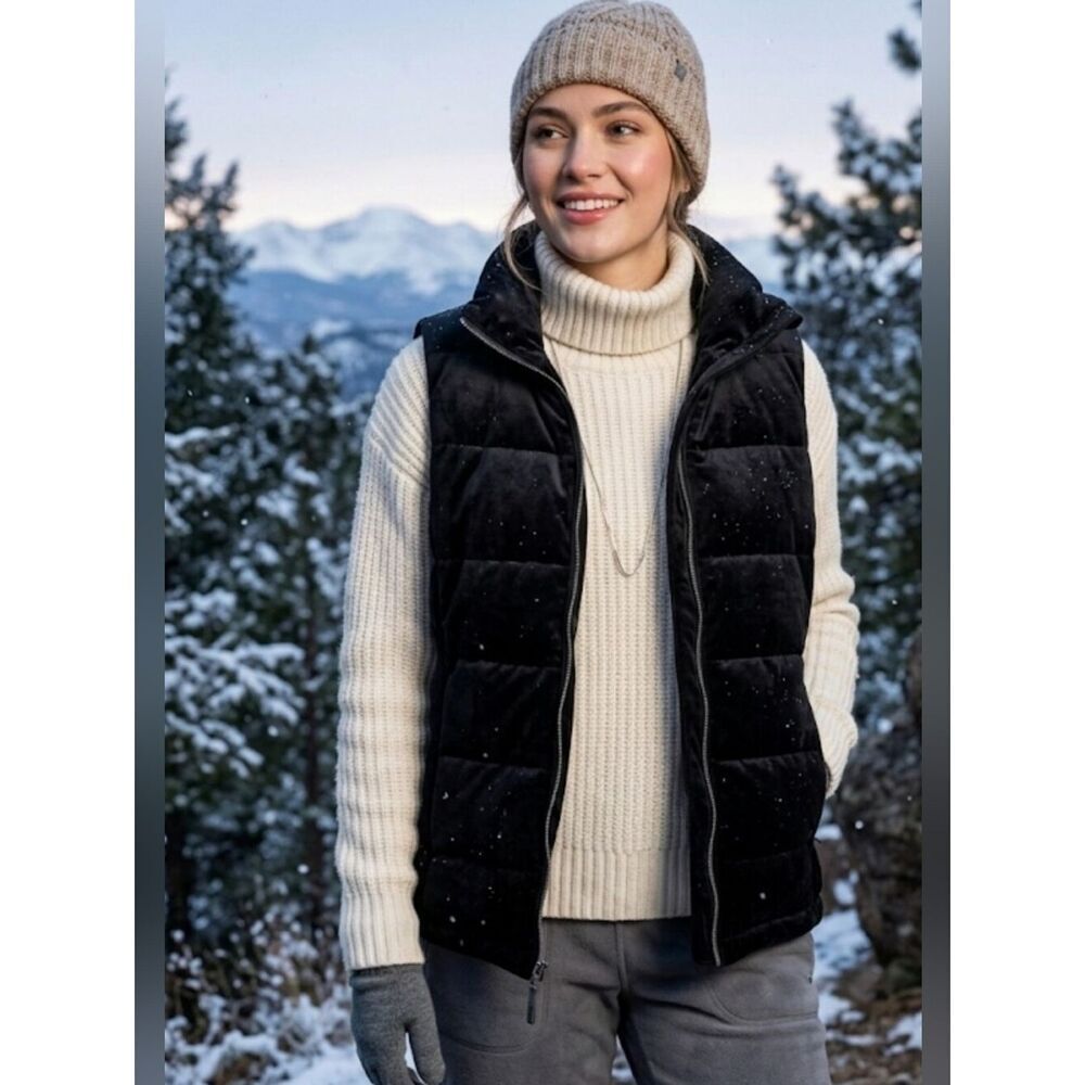 ZeroXposur Velour Puffer Vest Black Sz L